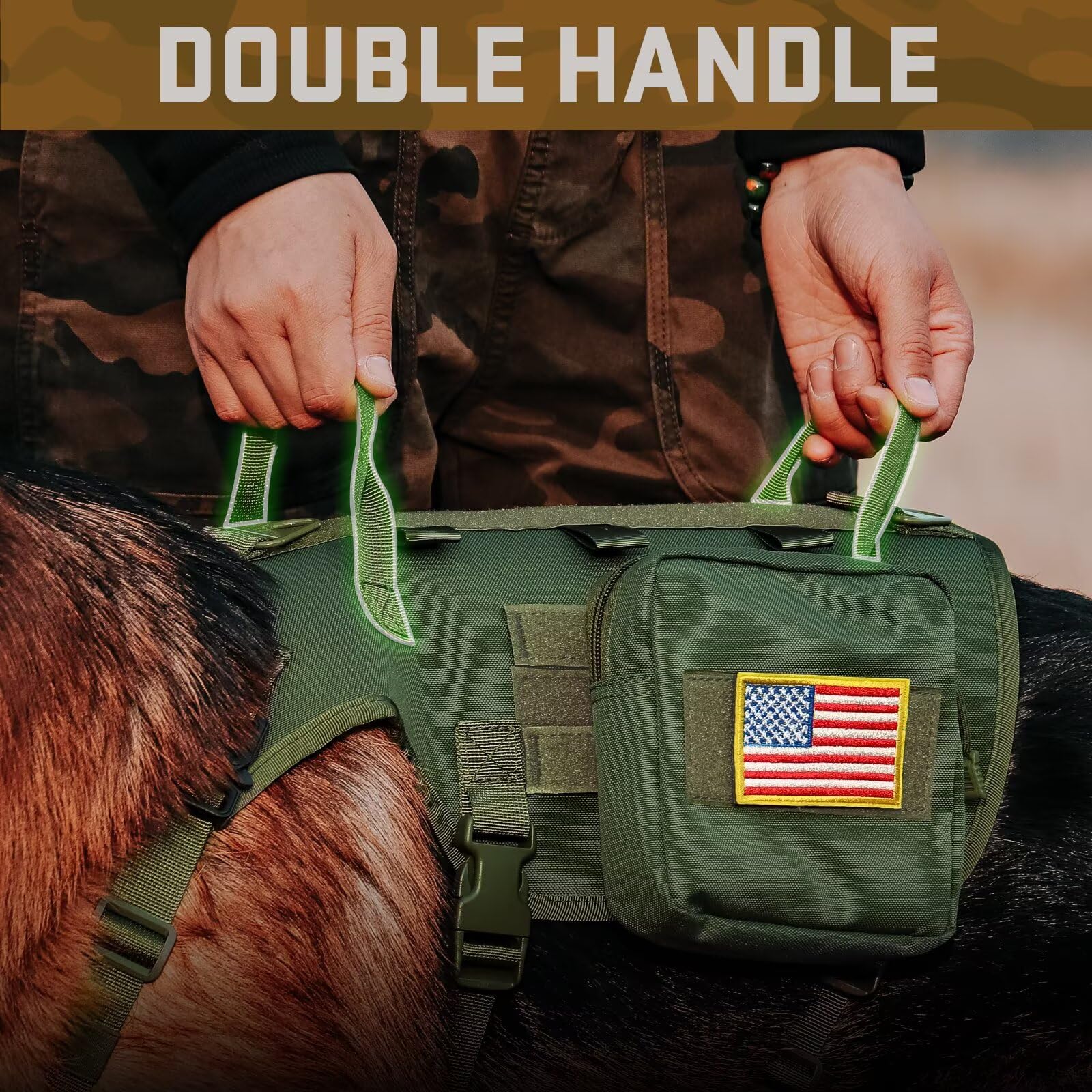 Forestpaw Dog Harness Medium Sized,Tactical Dog Harness With Handle,No Pull Military Style Service Dog Vest With Pockets Adjusta
